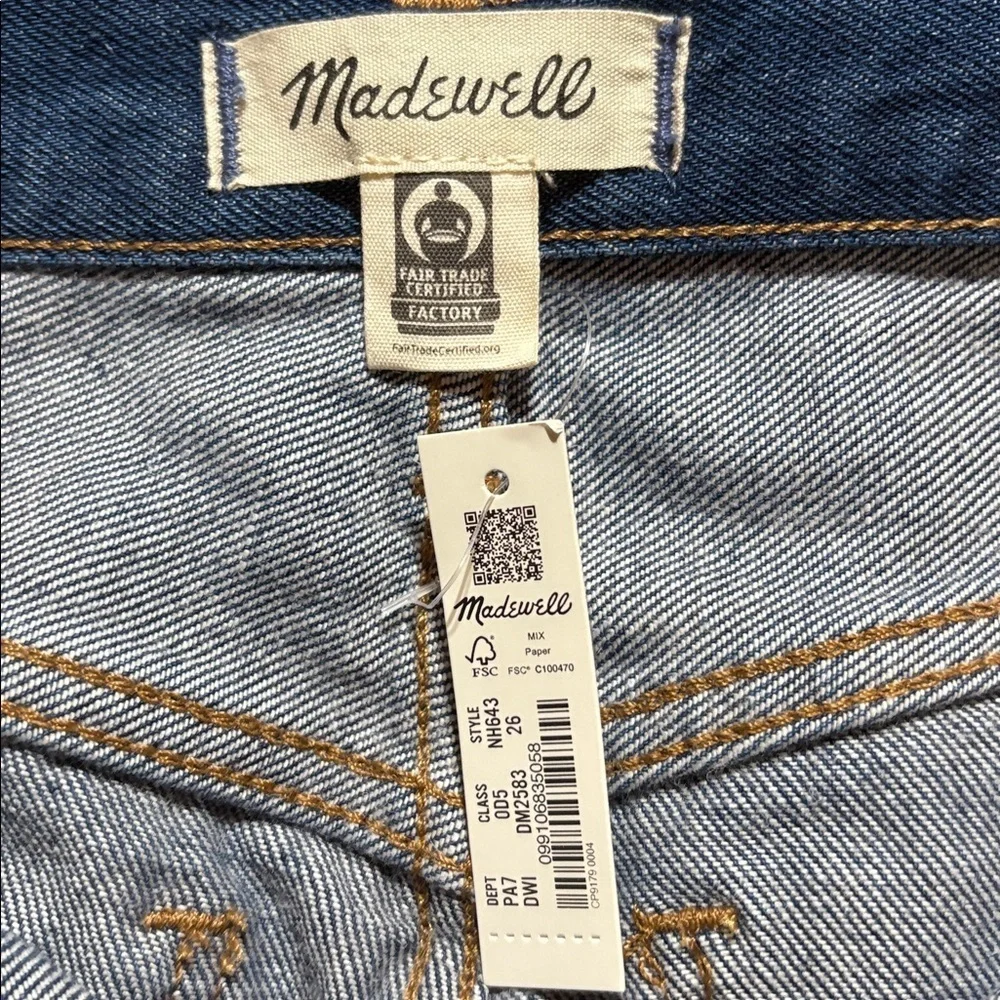 NWT Madewell Women’s Straight Baggy Denim Jeans Size‎ 26